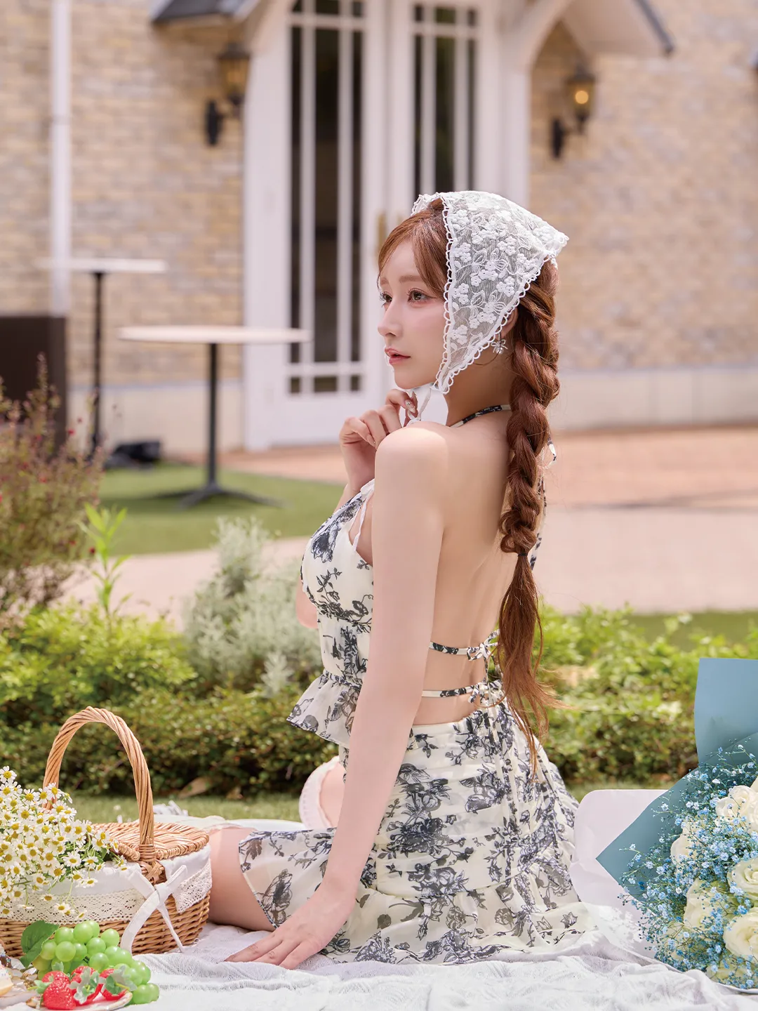 ツーピース セットアップ 花柄 シフォン アメスリ ローブドフルール ROBE de FLEURS 