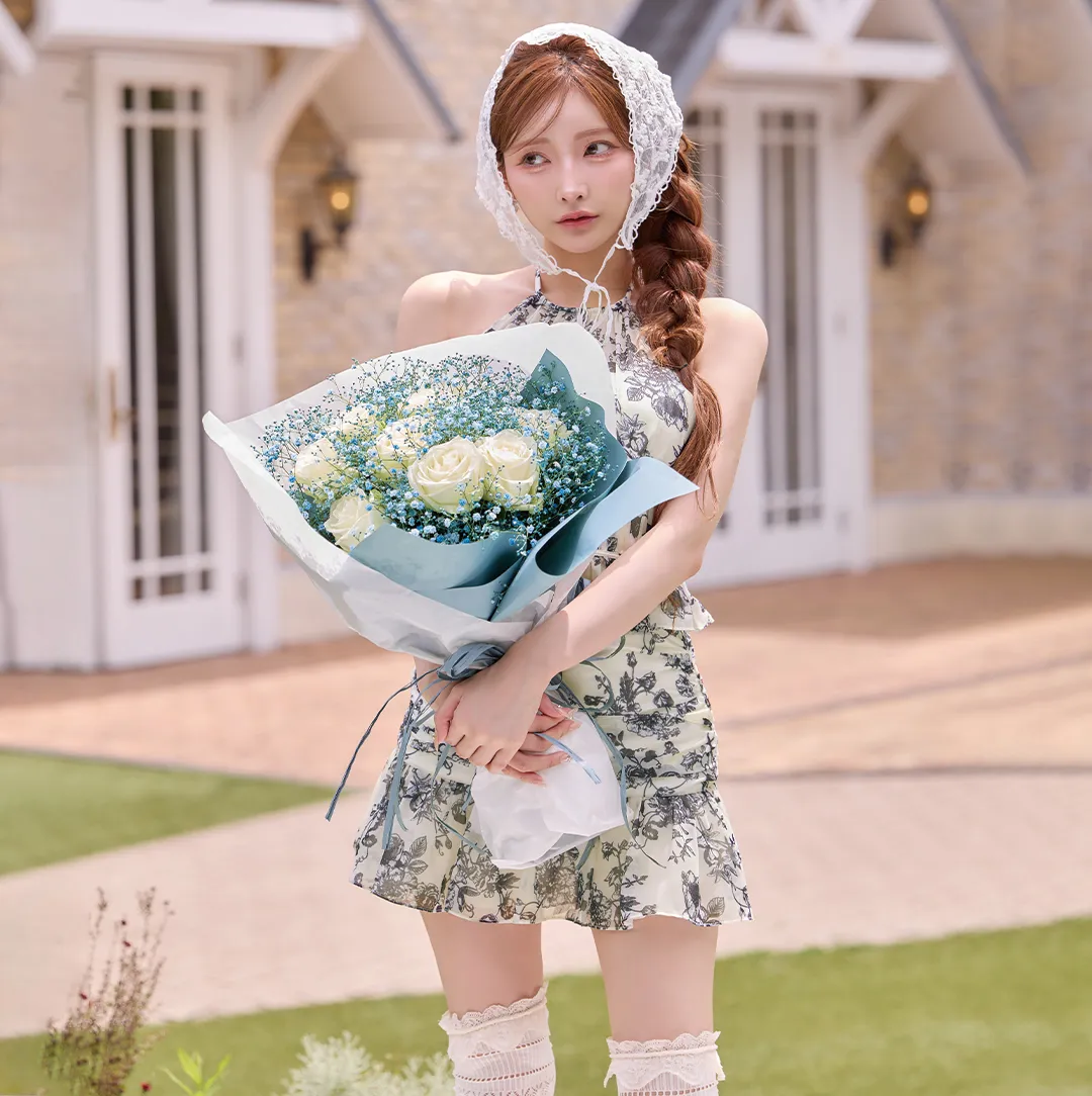 ツーピース セットアップ 花柄 シフォン アメスリ ローブドフルール ROBE de FLEURS 