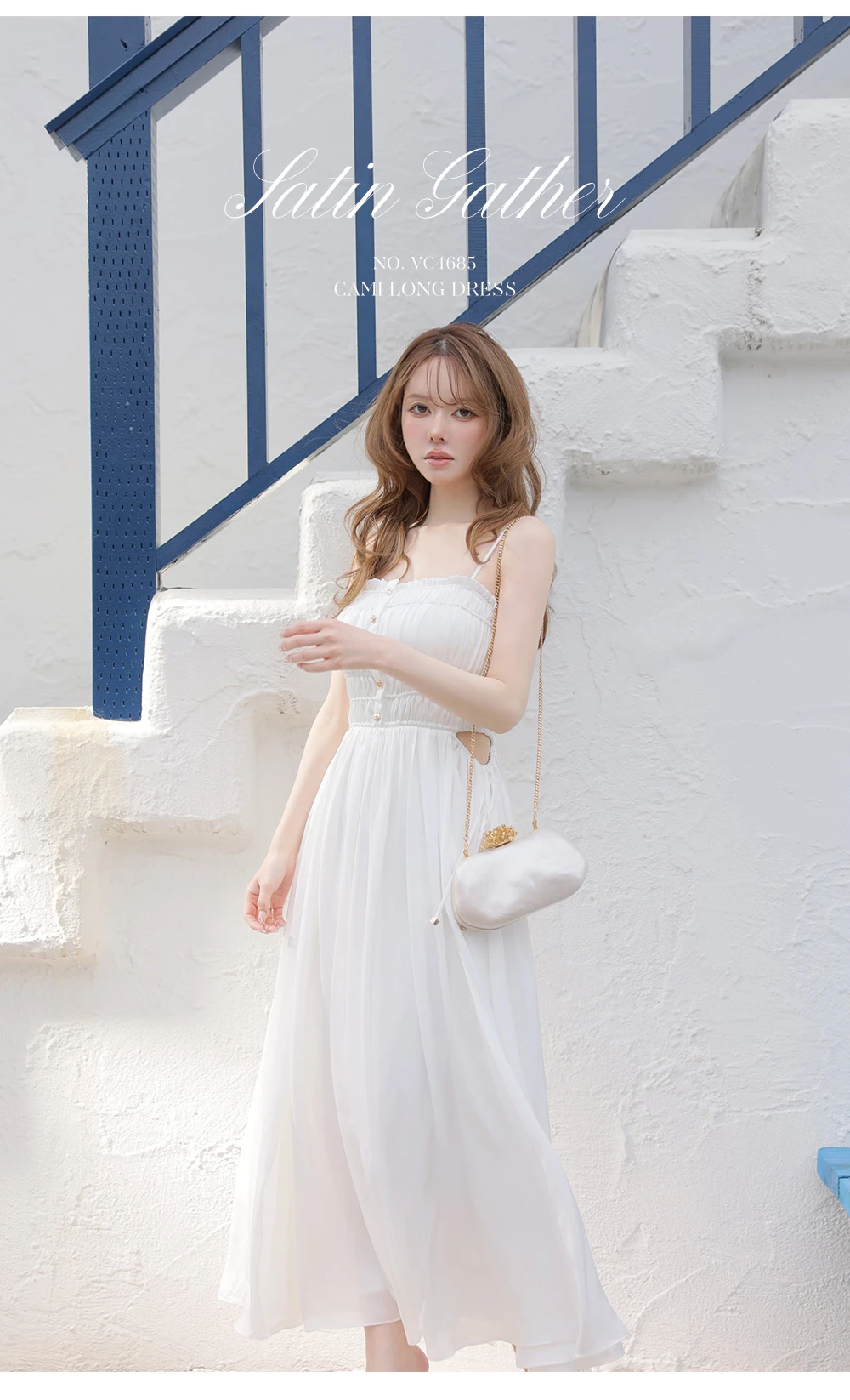 【DEA./ディア】Satin gathered cami long dress 1