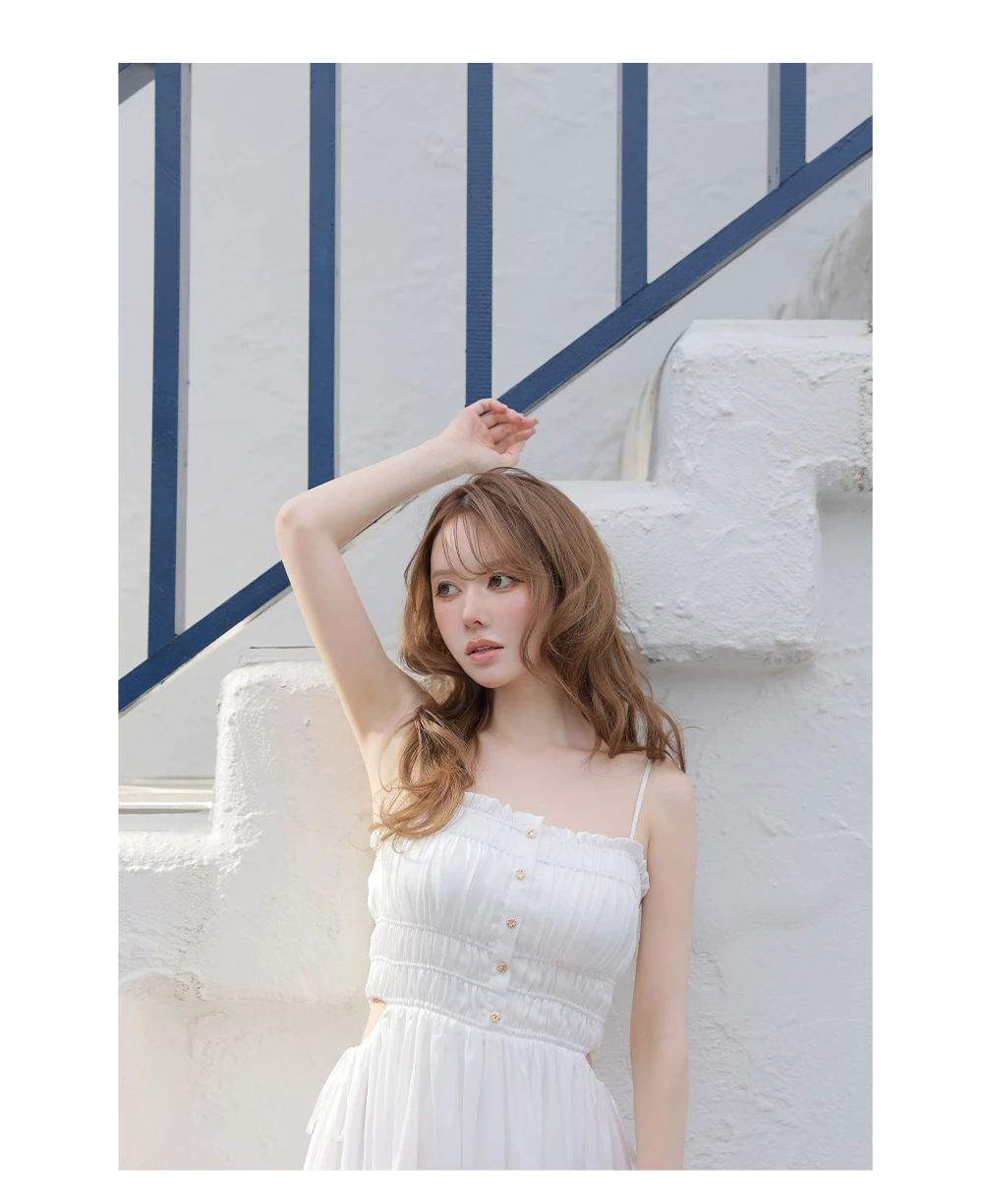 【DEA./ディア】Satin gathered cami long dress 2