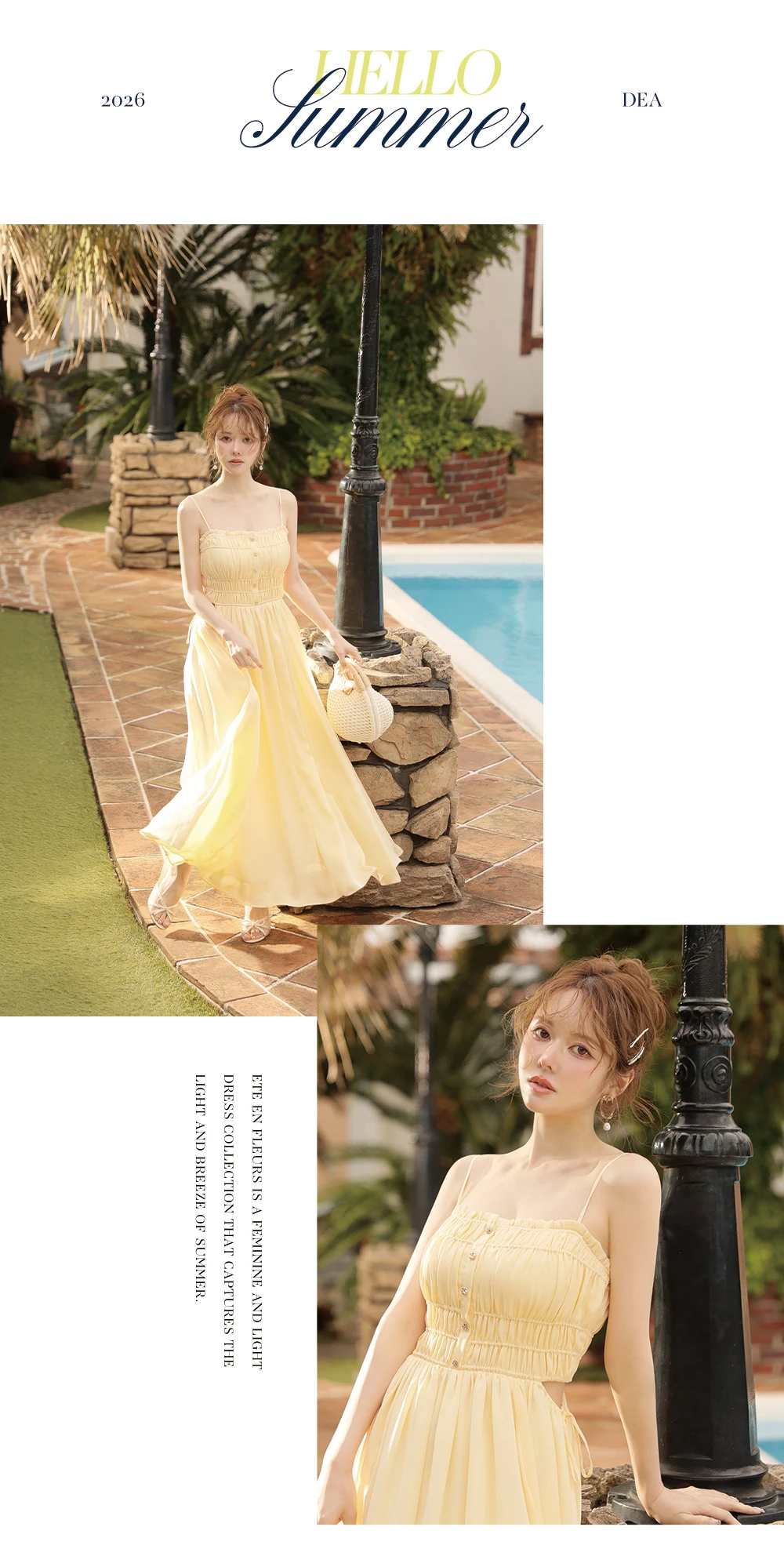 【DEA./ディア】Satin gathered cami long dress 3