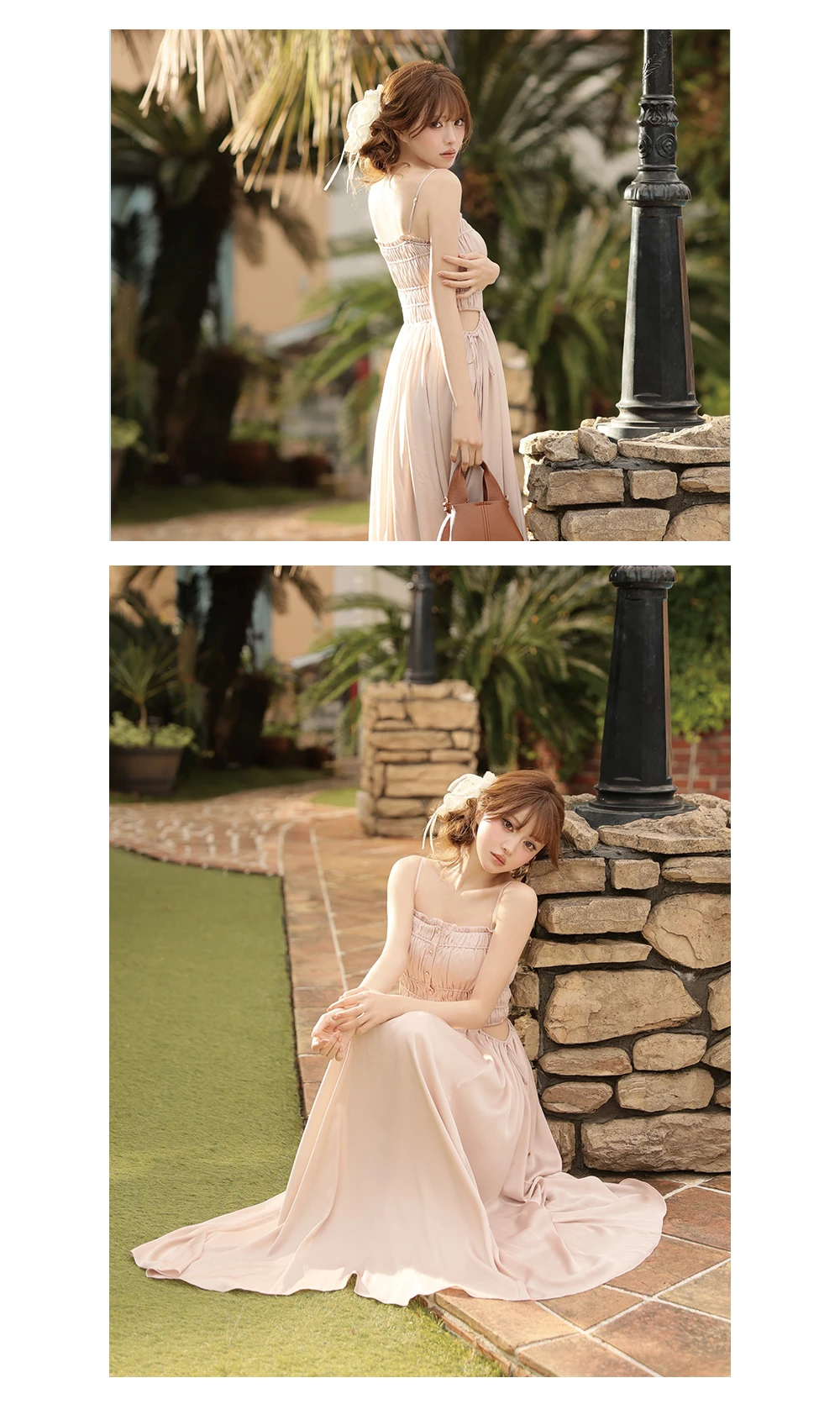 【DEA./ディア】Satin gathered cami long dress 4