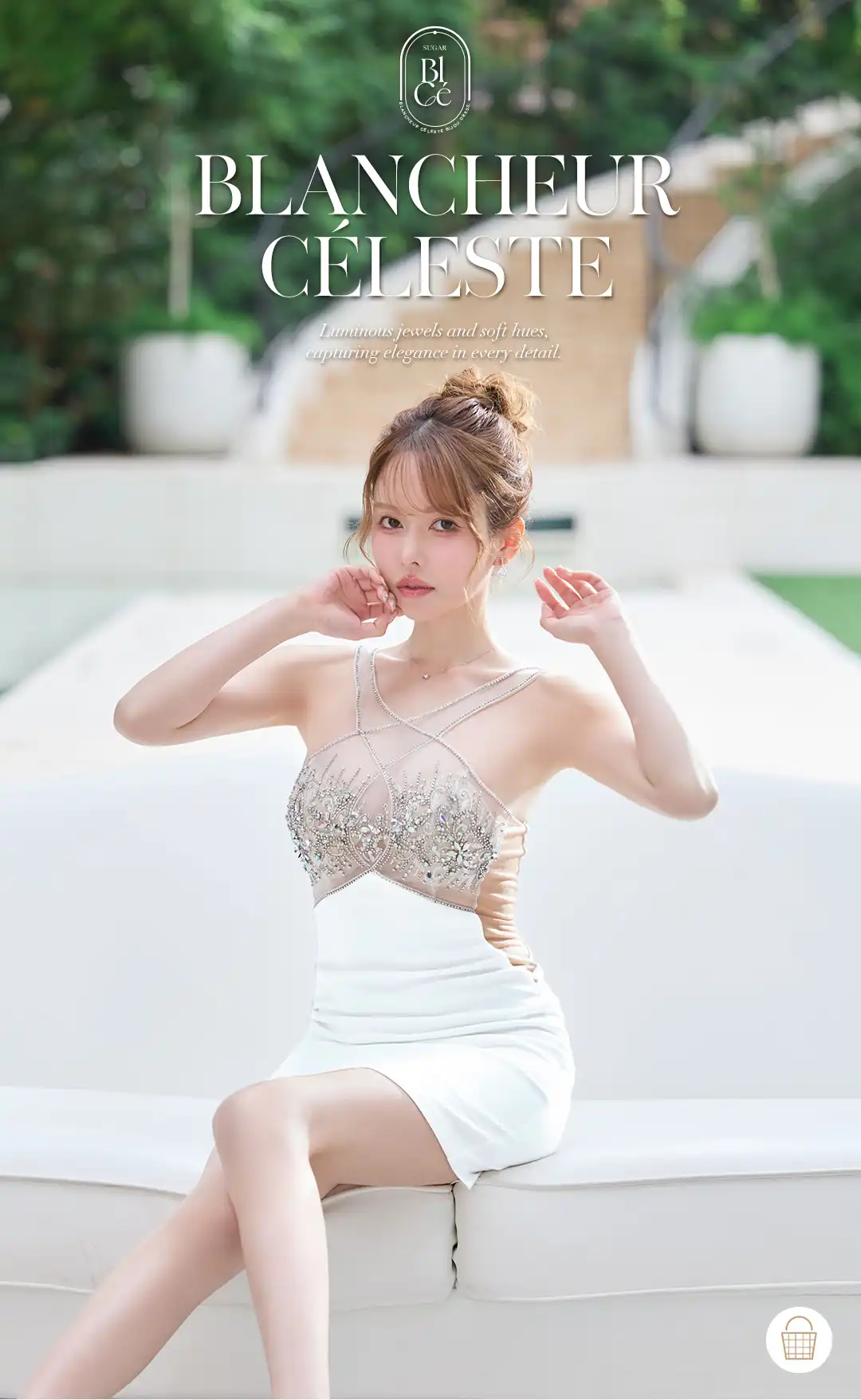 Blancheur Céleste　大人のキャバスタイルを今夜はこの一枚で完成させて。光の中に溶け込むような淡くて透明感のあるビジュードレス特集