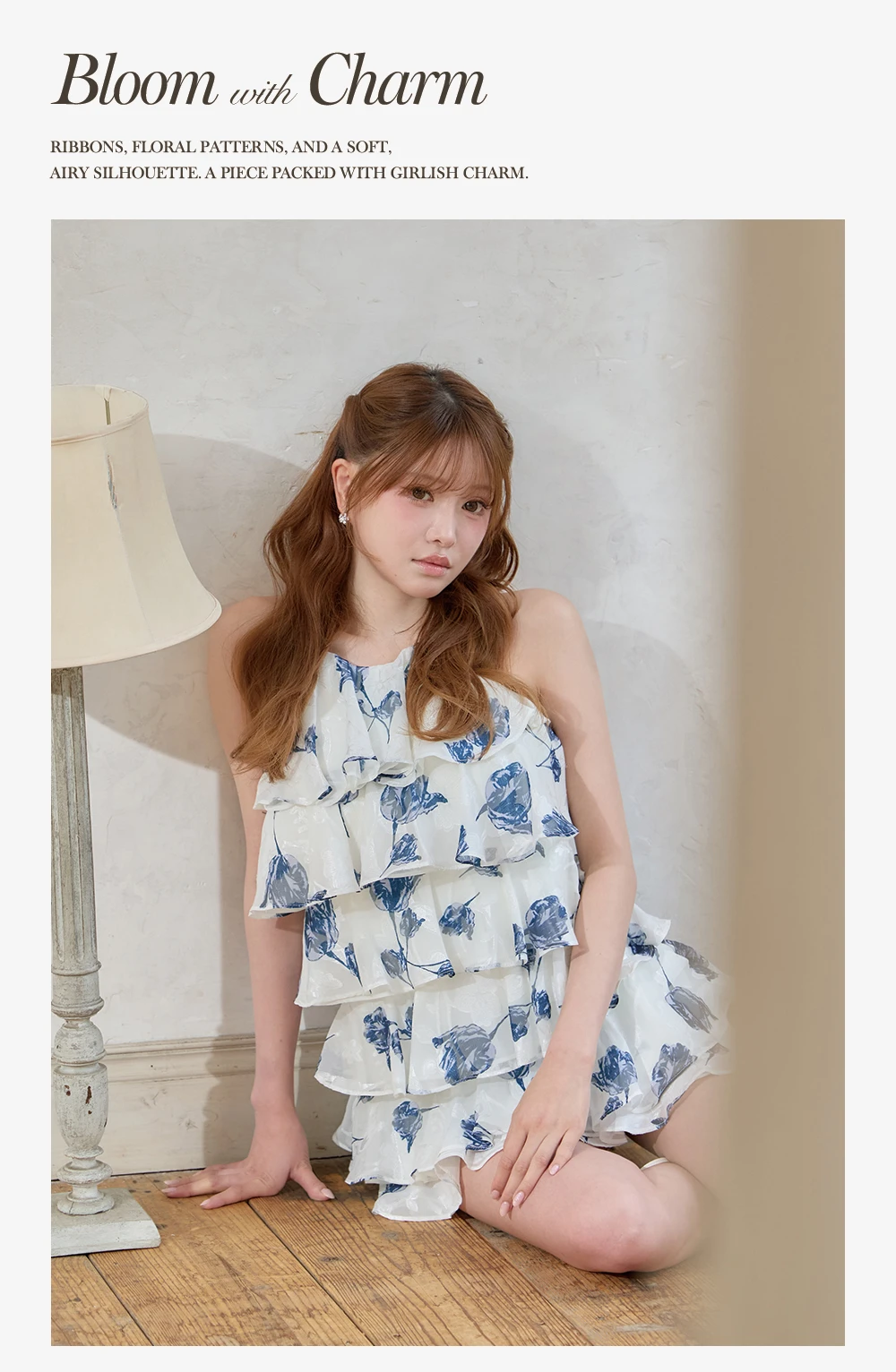 【ROBE de FLEURS/ローブドフルール】フラワージャガードシフォンティアードミニドレス 5