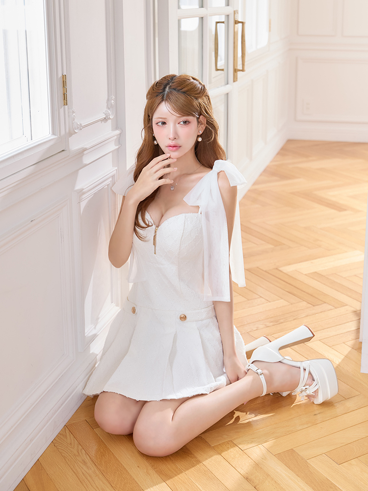 ROBE de FLEURS ケープ付きレディミニドレス
