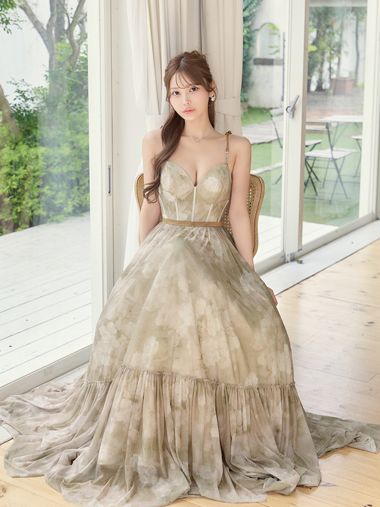 JEAN MACLEAN Princess in Bloom ロングドレス No.61124 ベージュ メインカット