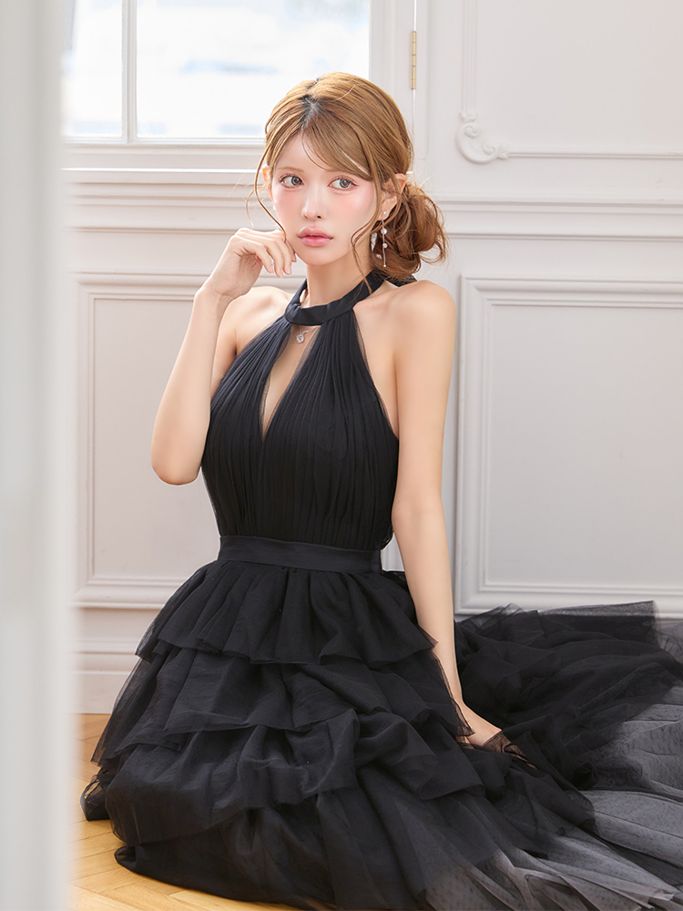 JEAN MACLEAN Princess in Bloom ホルターネックドレス No.61204 ブラック メインカット