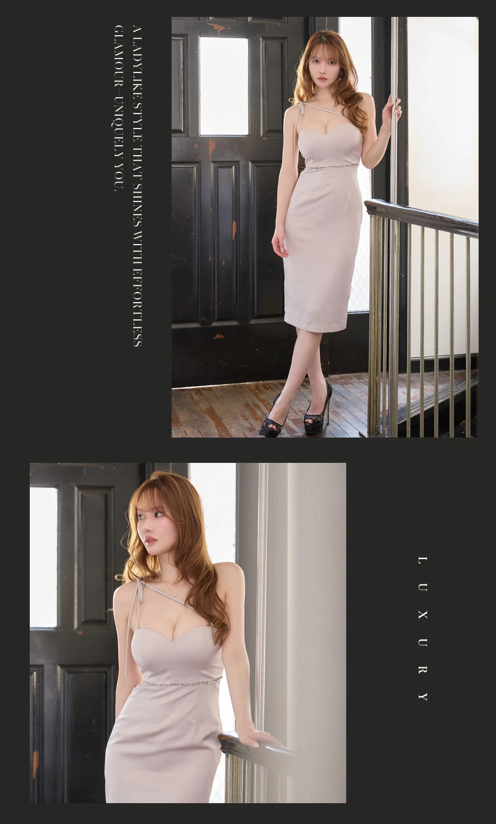 【ANIER./アニエル】Satin Trace Midi Dress 2