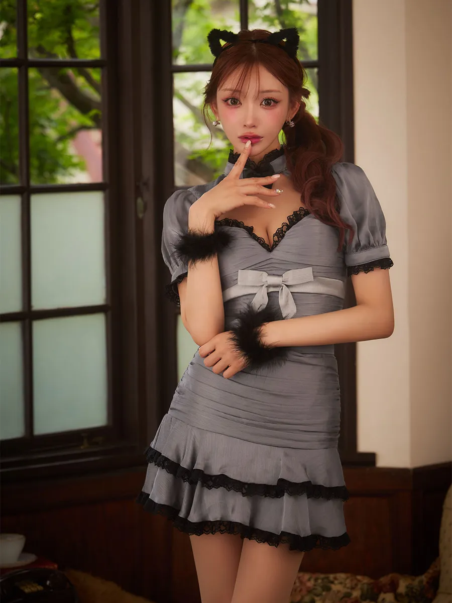 【ハロウィン】クラシカルキャットティアードスカート【コスプレ6点SET】 ディテール