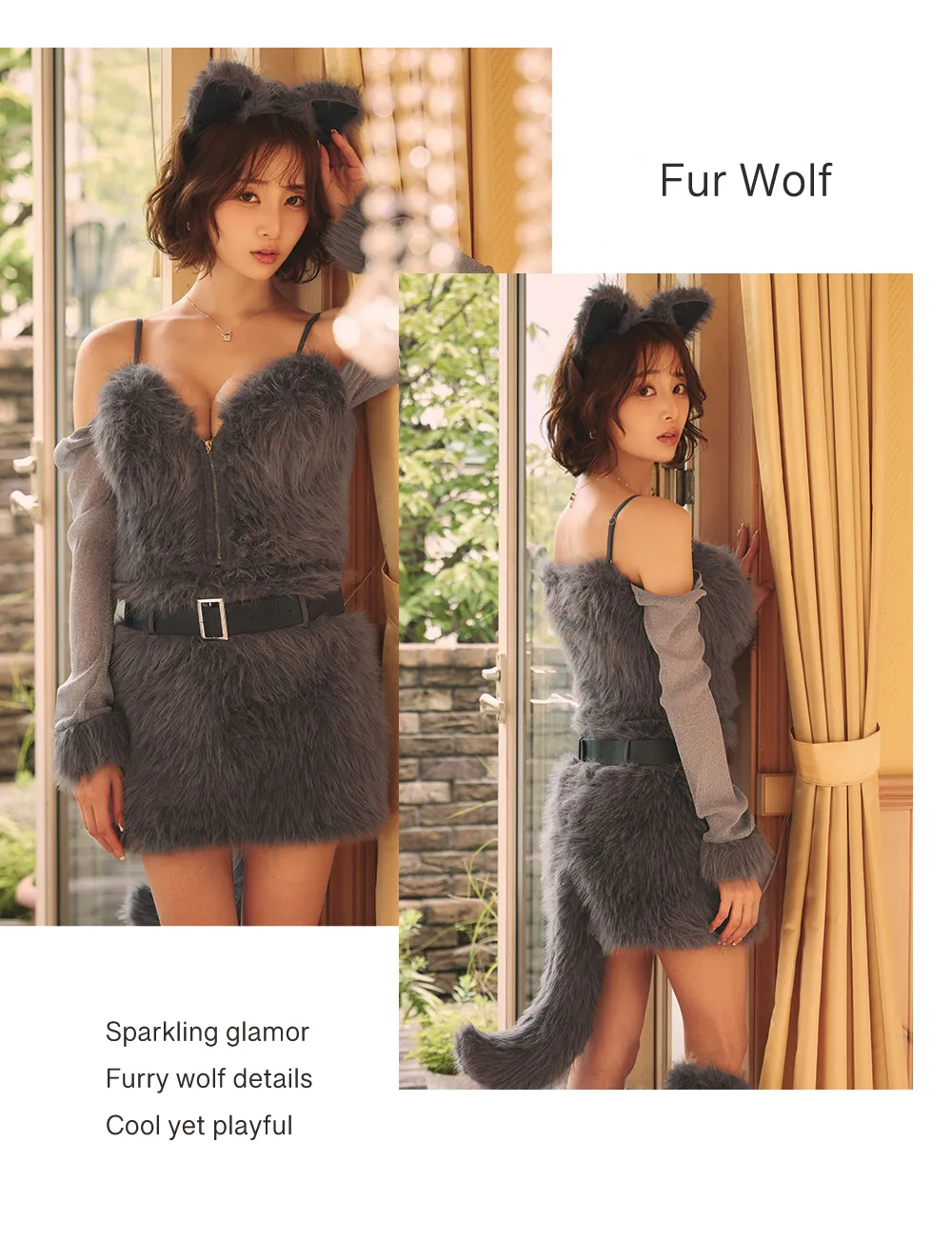 【ハロウィン】ラメスリーブウルフセットアップ【コスプレ5点SET】 2