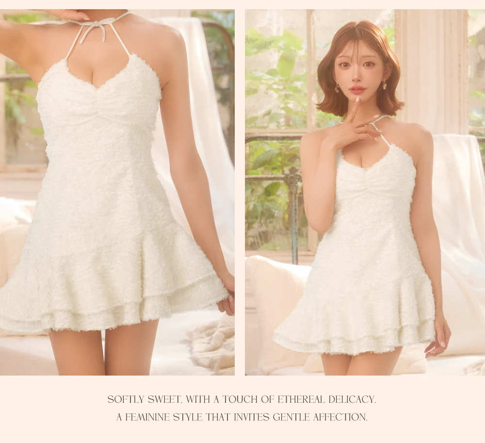 【ROBE de FLEURS/ローブドフルール】フリンジジャガードリボンドレス 3
