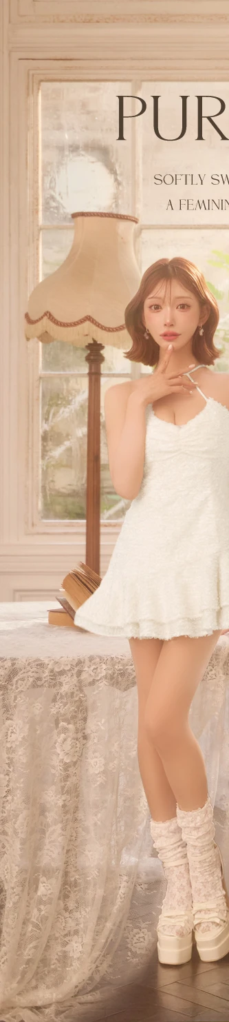 【ROBE de FLEURS/ローブドフルール】フリンジジャガードリボンドレス
