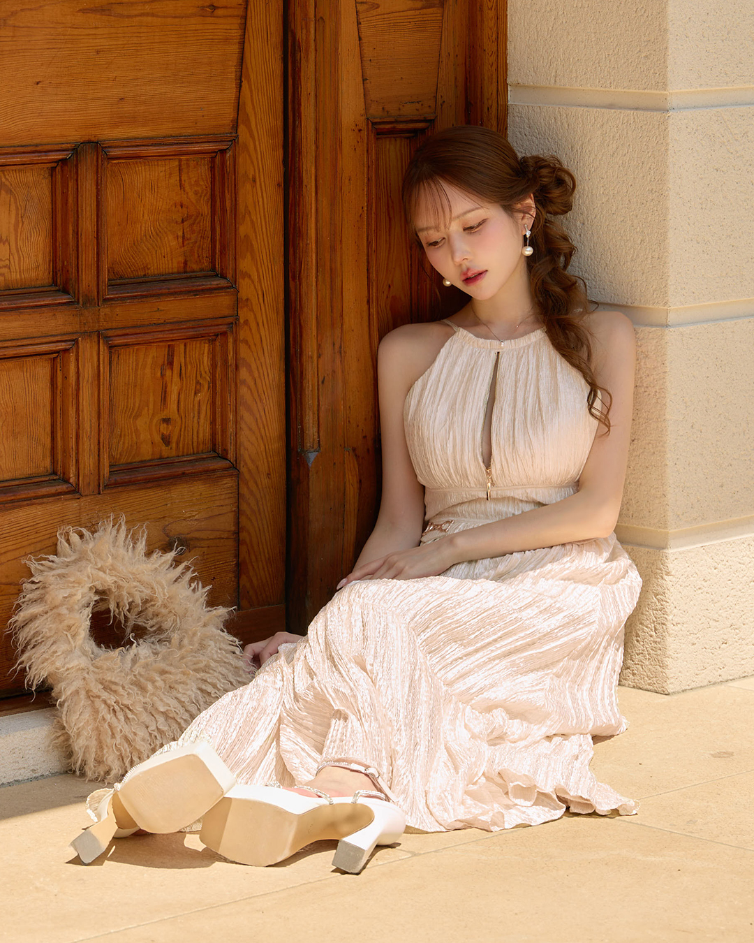 Robe Graceuse DE5213 キーホールネックワンピース 着用イメージ