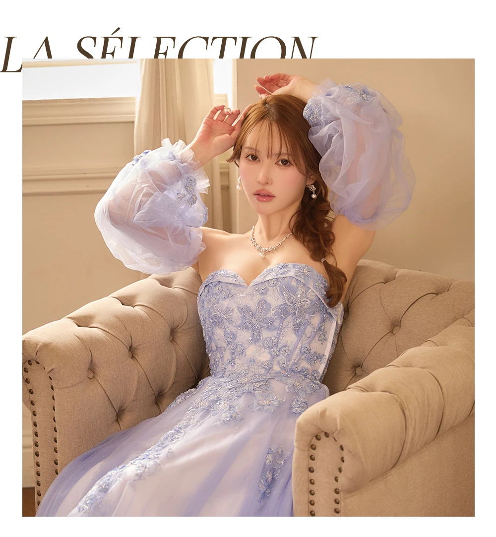【JEAN MACLEAN/ジャンマクレーン】フラワーモチーフチュールプリンセスドレス 4