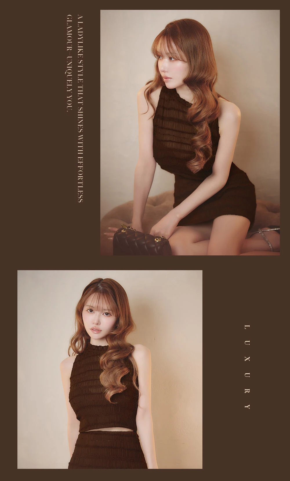 【Glossy/グロッシー】シアーハイネックタイトニットギャザーラメミニドレス 2