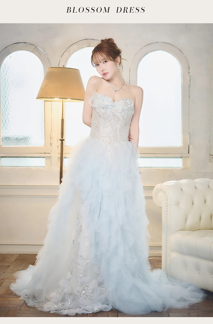 【Glossy/グロッシー】ビジューシャギーニットホルターネックバックリボンミニドレス 3