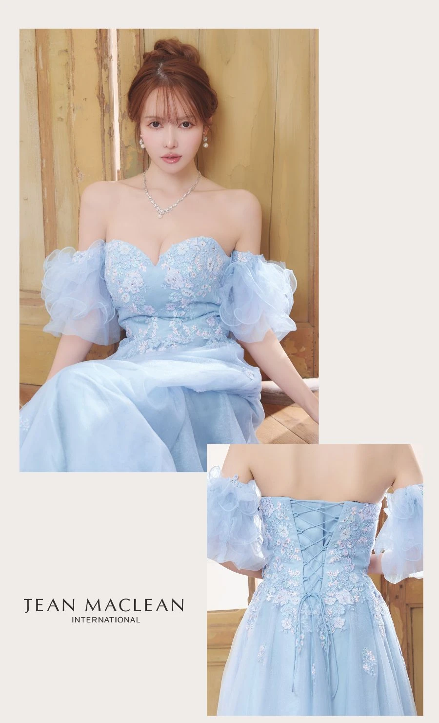 【Glossy/グロッシー】ビジューシャギーニットホルターネックバックリボンミニドレス 2