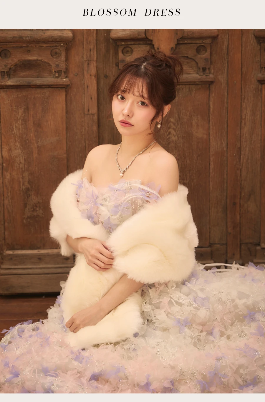 【Glossy/グロッシー】ビジューシャギーニットホルターネックバックリボンミニドレス 3