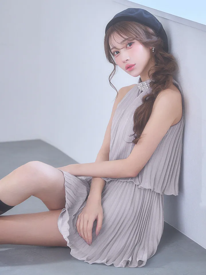 【IRMA/イルマ】フリル/ シフォン/ ノースリーブ/ アメスリ/ フレア/ ミニドレス/ キャバドレス5