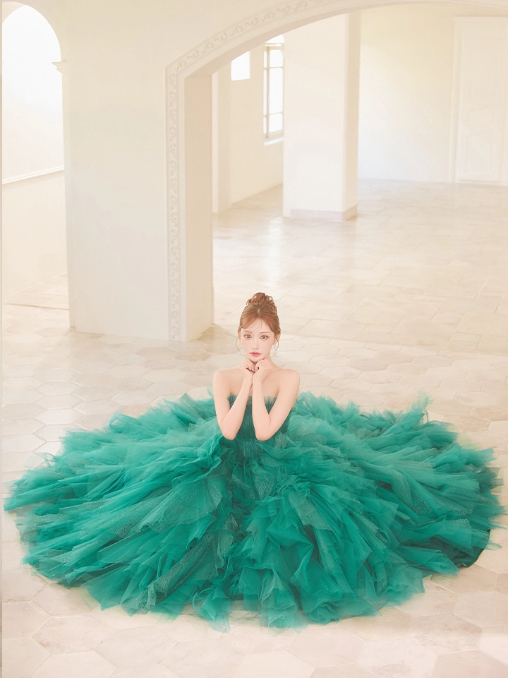 【couture an/クチュールアン】ベア/ ラメ/ チュール/ レース/ フリル/ スピンドル/ フレア/ プリンセス/ ロングドレス/ キャバドレス4