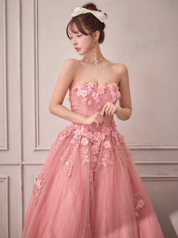 【ANGEL R/エンジェルアール】ベア/ ウェディング/ バースデー/ プリンセス/ フラワーパール/ ビジュー/ ラメ/ キャバドレスlong2