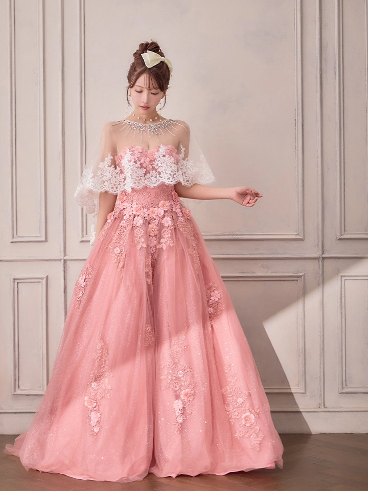 【ANGEL R/エンジェルアール】ベア/ ウェディング/ バースデー/ プリンセス/ フラワーパール/ ビジュー/ ラメ/ キャバドレスlong3