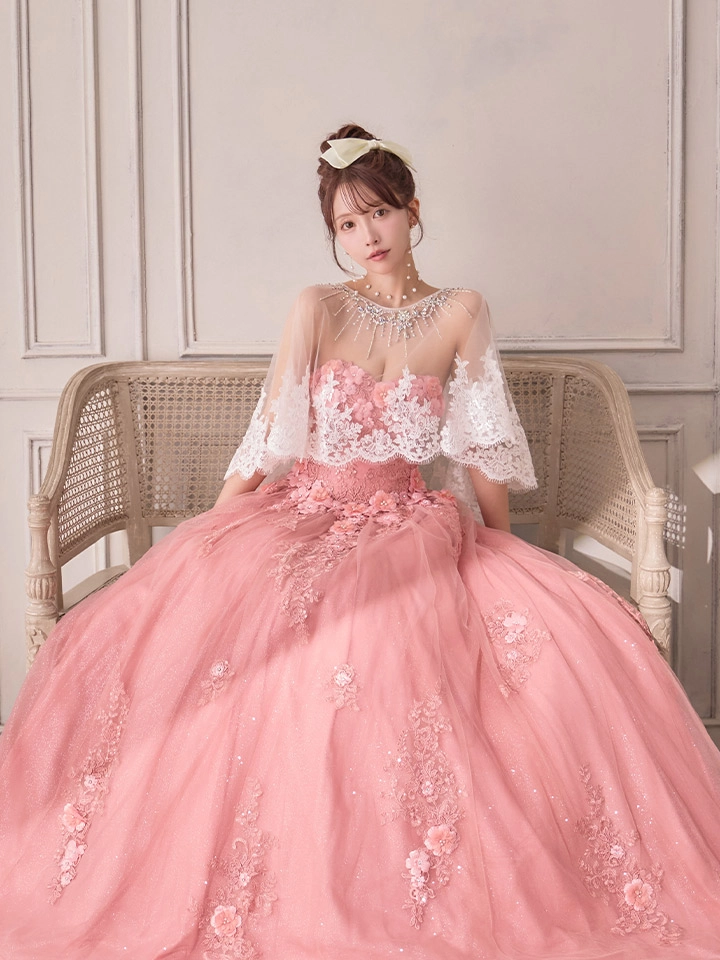 【ANGEL R/エンジェルアール】ベア/ ウェディング/ バースデー/ プリンセス/ フラワーパール/ ビジュー/ ラメ/ キャバドレスlong5