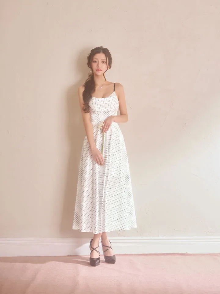 【ANGEL R/エンジェルアール】バストシャーリング/ ドット/ キャミソール/ フレア/ ロングドレス/ キャバドレス2