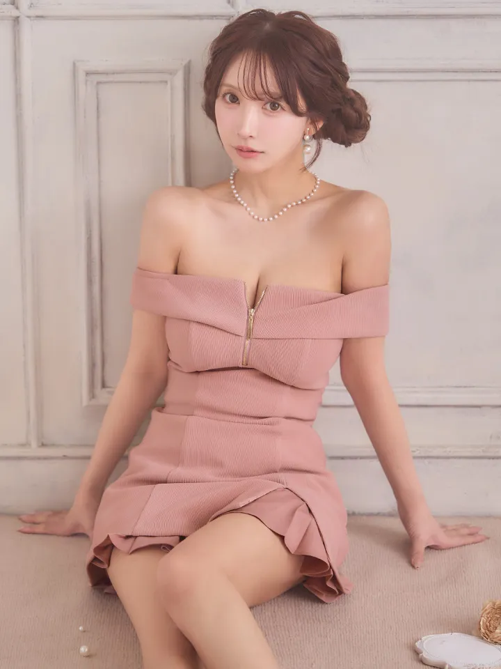 【DEA./ディア】バストジップ/ オフショル/ セットアップ/ フレア/ ミニドレス/ キャバドレス3