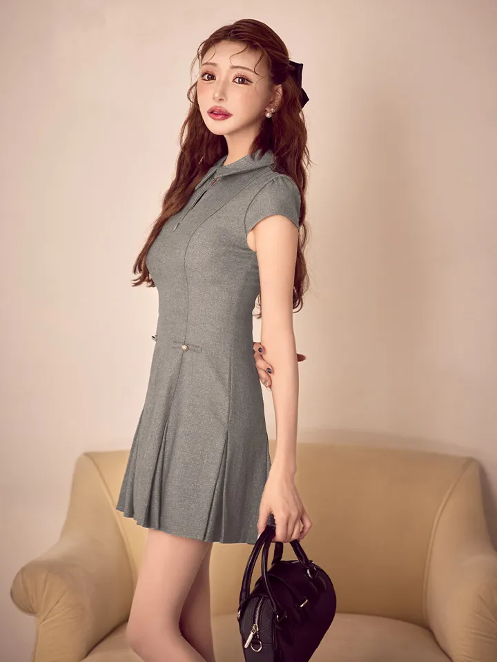 【DEA./ディア】襟/ 袖/ ラメ/ ツイル/ フレア/ ミニドレス/ キャバドレス2