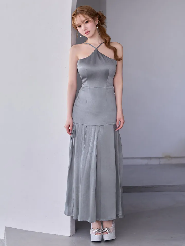 【DEA./ディア】ラメ/ ジャガード/ ホルター/ フレア/ ワンピース/ ミディアムドレス/ キャバドレス3