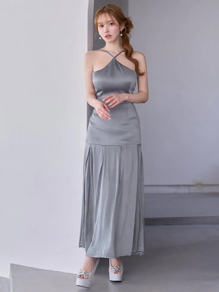 【DEA./ディア】ラメ/ ジャガード/ ホルター/ フレア/ ワンピース/ ミディアムドレス/ キャバドレス6