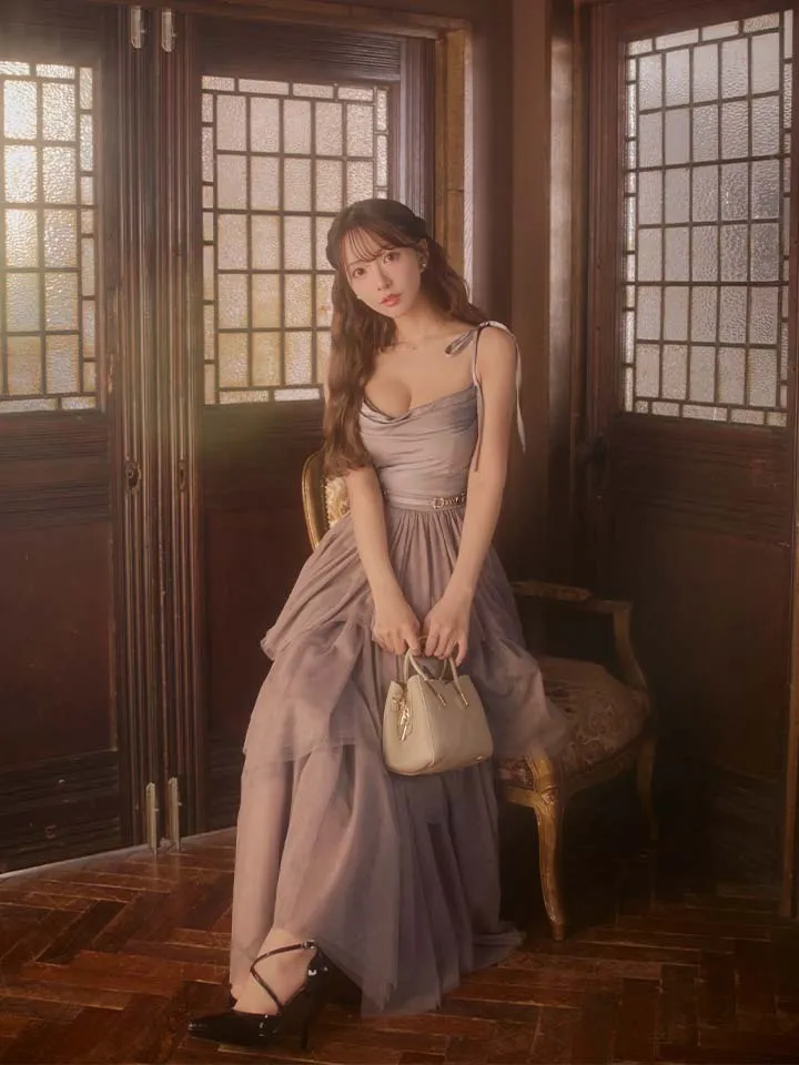 【DEA./ディア】luxe tulle long dress/ リュクス/ チュール/ ロングドレス/ キャバドレス1