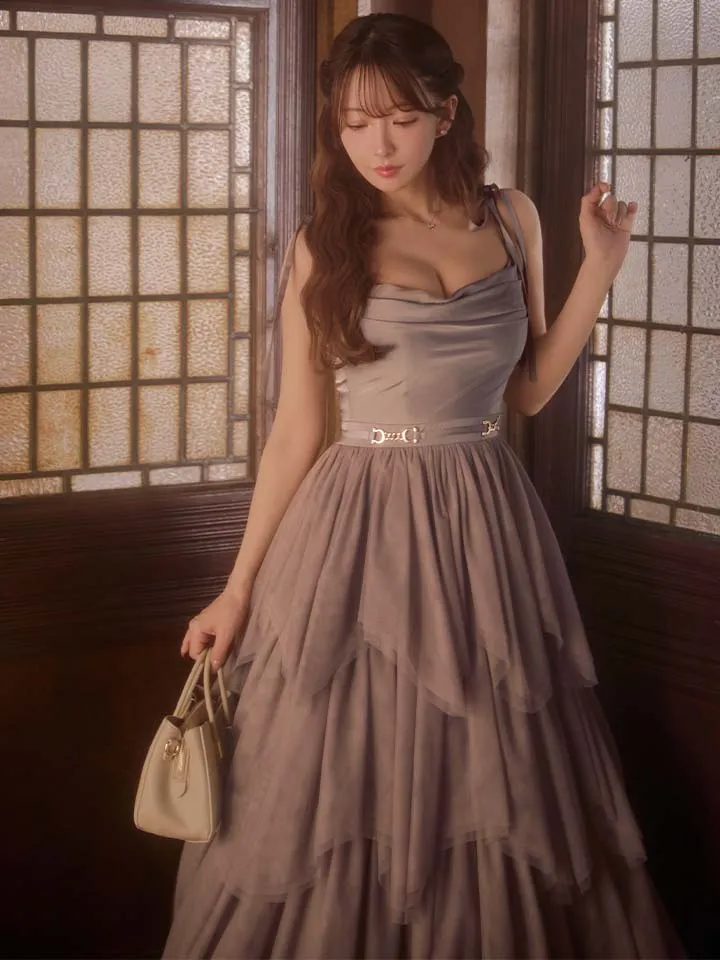 【DEA./ディア】luxe tulle long dress/ リュクス/ チュール/ ロングドレス/ キャバドレス2