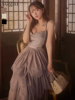 【DEA./ディア】luxe tulle long dress/ リュクス/ チュール/ ロングドレス/ キャバドレス long