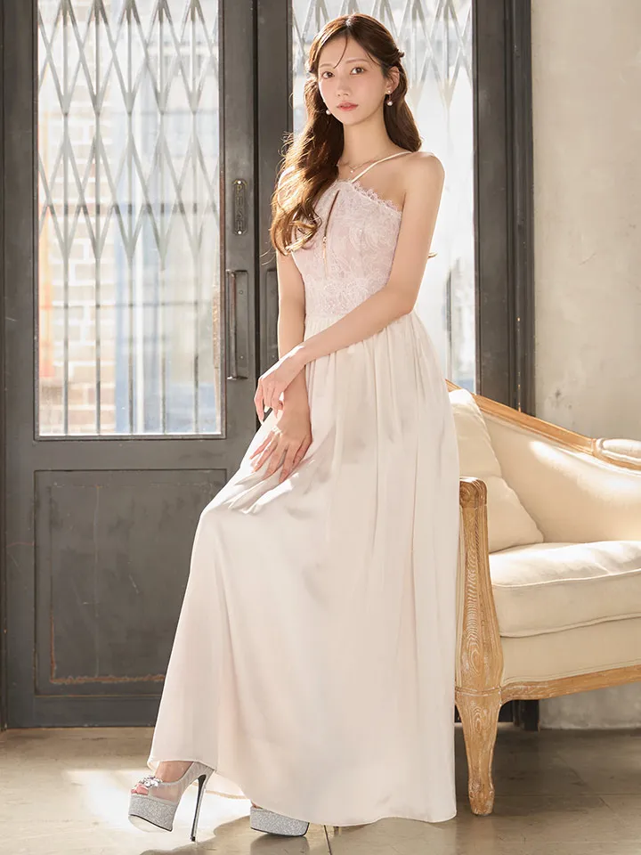 【DEA./ディア】ホルター/ レース/ ギャザー/ フレア/ ワンピース/ ミディアムドレス/ キャバドレス3