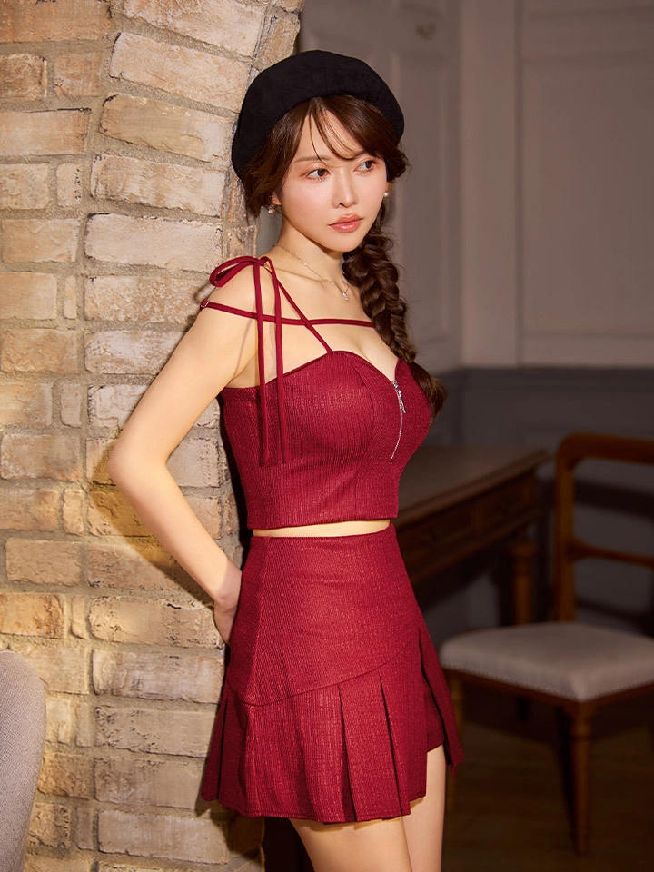 【ROBE de FLEURS/ローブドフルール】肩リボン/ キャミ/ ツーピース/ フレア/ セットアップ/ ミニドレス/ キャバドレス2