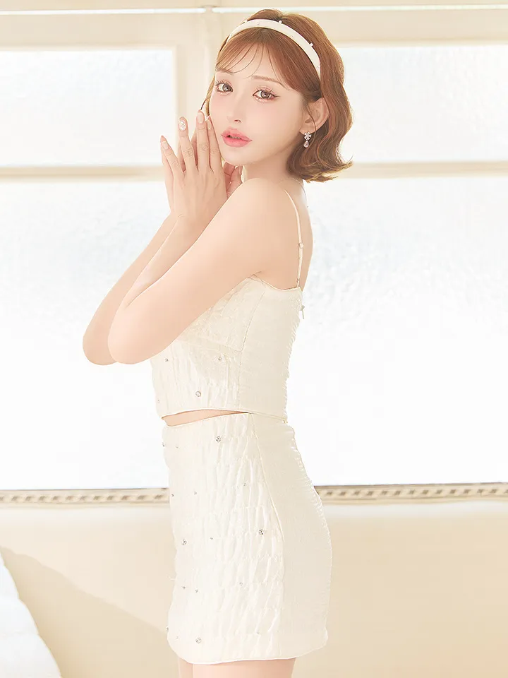 【ROBE de FLEURS/ローブドフルール】スパンコール/ シフォン/ リボン/ セットアップ/ ミニドレス/ キャバドレス2