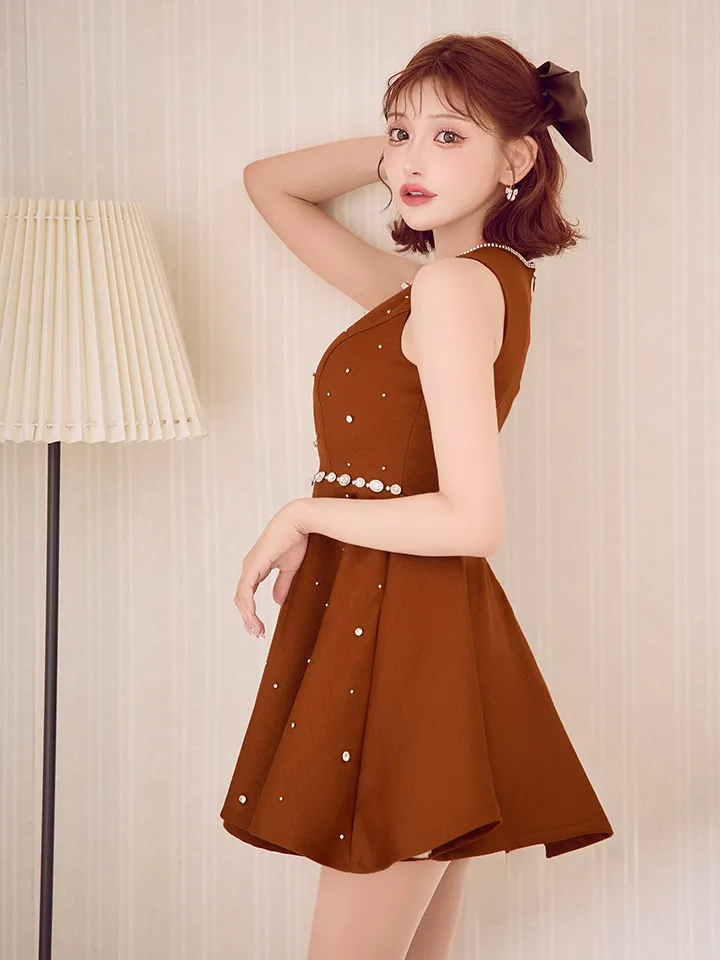 【ROBE de FLEURS/ローブドフルール】リボンビジュー/ バストカット/ フレア/ ミニドレス/ キャバドレス4