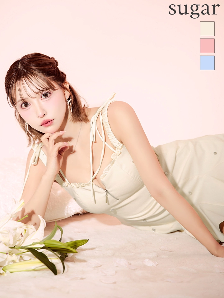  【ROBE de FLEURS/ローブドフルール】ビジュー/ セミフレア/ ミニドレス/ キャバドレス