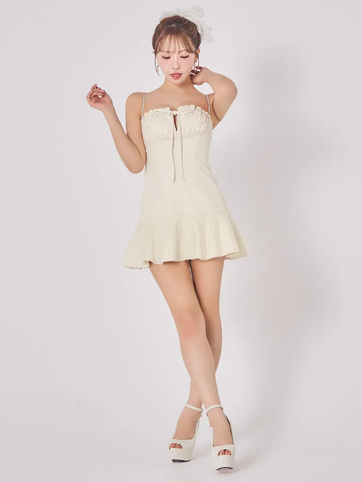 【ROBE de FLEURS/ローブドフルール】バストカット/ リボン/ ビジュー/ ミニドレス/ キャバドレス4
