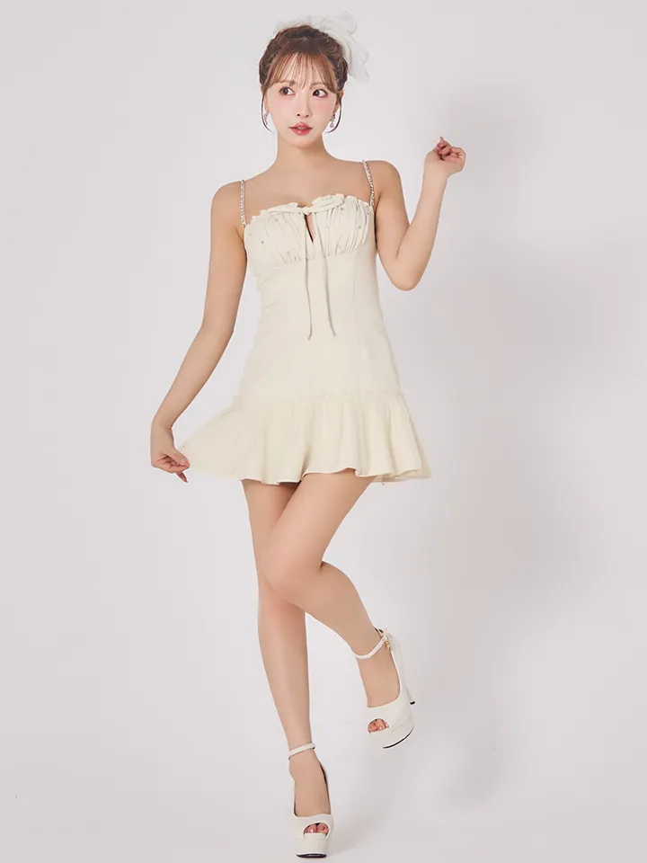 【ROBE de FLEURS/ローブドフルール】バストカット/ リボン/ ビジュー/ ミニドレス/ キャバドレス5