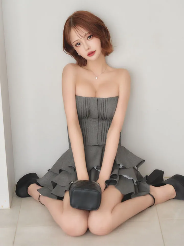 【ROBE de FLEURS/ローブドフルール】ラメ/ ツイル/ フリル/ セットアップ/ フレア/ ミニドレス/ キャバドレス5