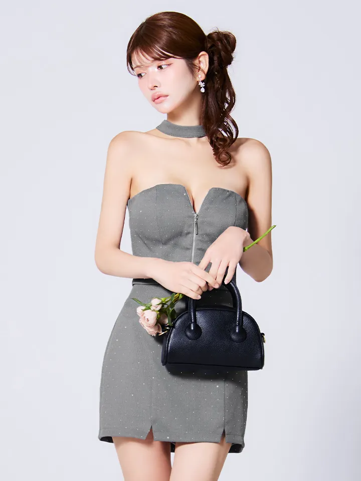 【Glossy/グロッシー】ストーン/ ツイード/ センタージップ/ セットアップ/ ミニドレス/ キャバドレス4