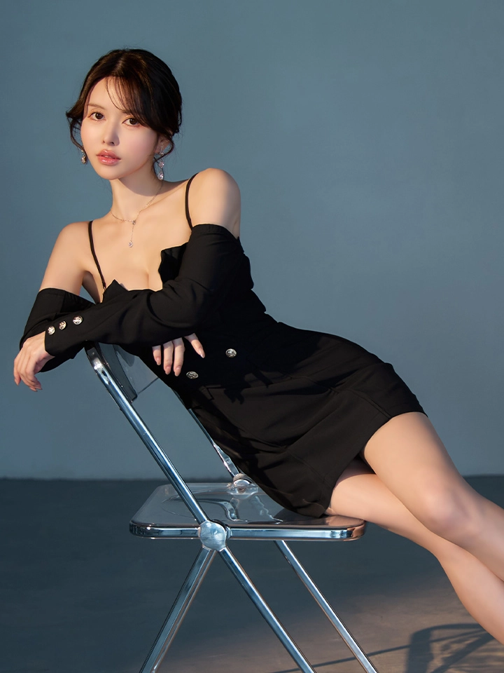 【Glossy/グロッシー】2way/ オフショル/ テーラード/ タイト/ ミニドレス/ キャバドレス5
