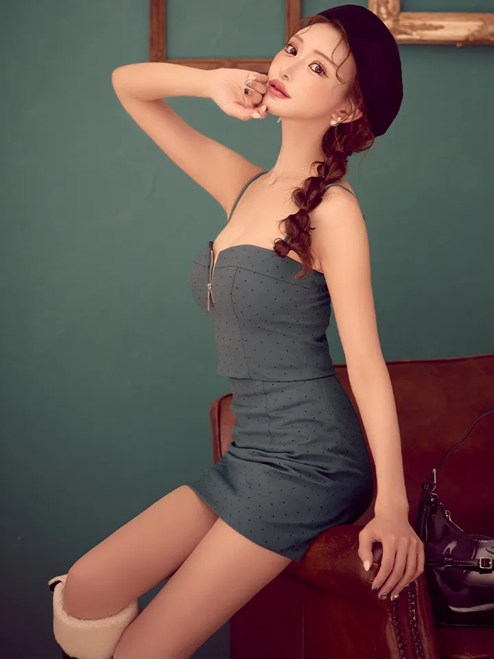 【【Glossy/グロッシー】ストーン/ キャミ/ タイト/ ミニドレス/ キャバドレス/ キャバドレス4