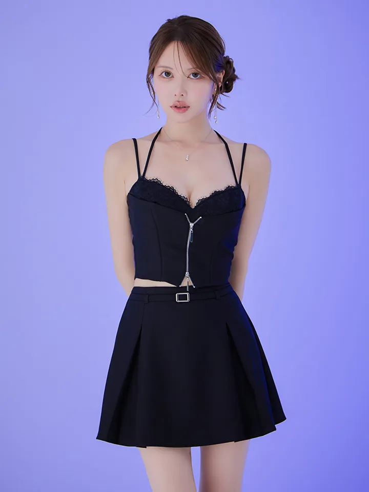 【Glossy/グロッシー】フロントレース/ セットアップ/ フレア/ ミニドレス/ キャバドレス2
