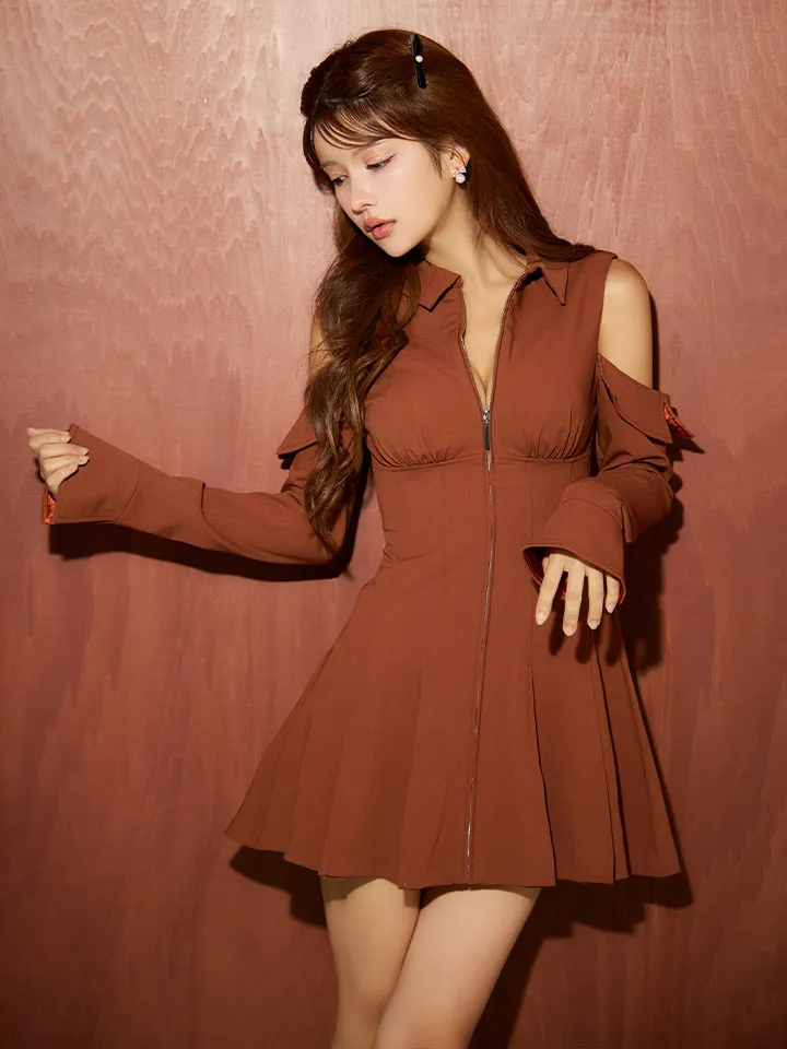 【Glossy/グロッシー】オフショルダー/ カットデザイン/ フレア/ ミニドレス/ キャバドレス3