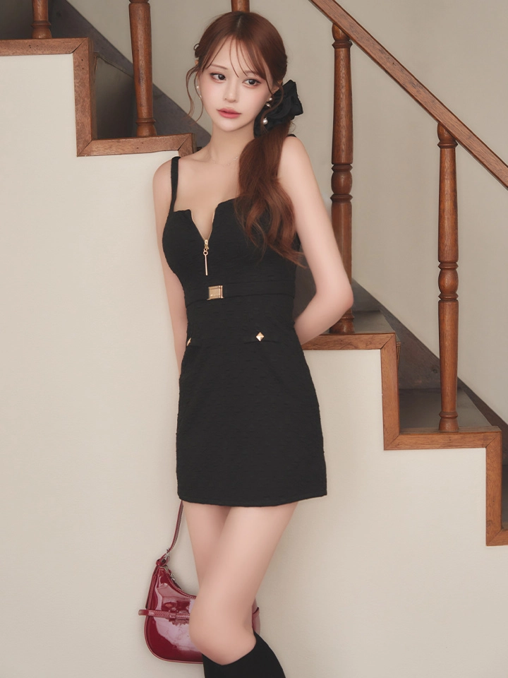 【Glossy/グロッシー】Vカット/ ベルト/ タイト/ ミニドレス/ キャバドレス3