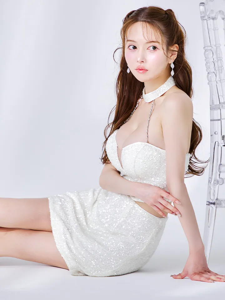 【ROBE de FLEURS Glossy/ローブ・ド・フルール グロッシー】2way/ スパンコール/ ホルター/ バストカット/ セットアップ/ ミニドレス/ キャバドレス1
